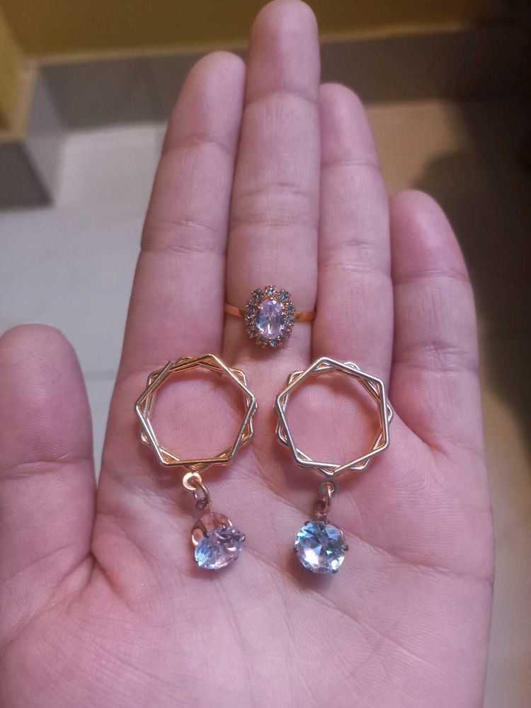 Rose Gold Combo: Earrings &amp; A Ring