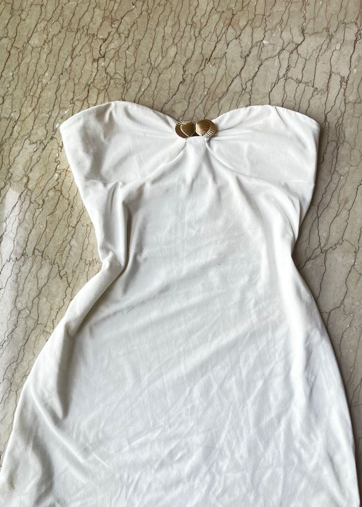 White Strapless Mini Dress