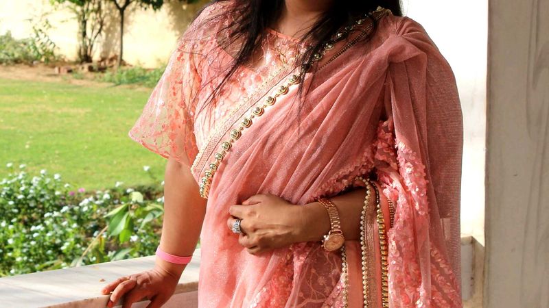 Elegant Pink Lace Top/Blouse