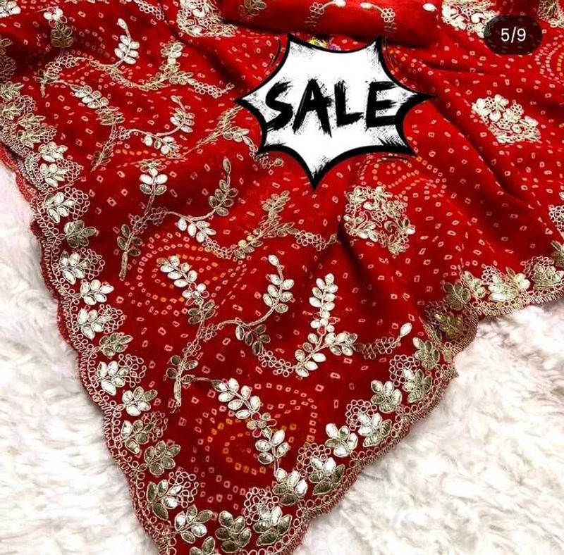 Red Embroidered Saree