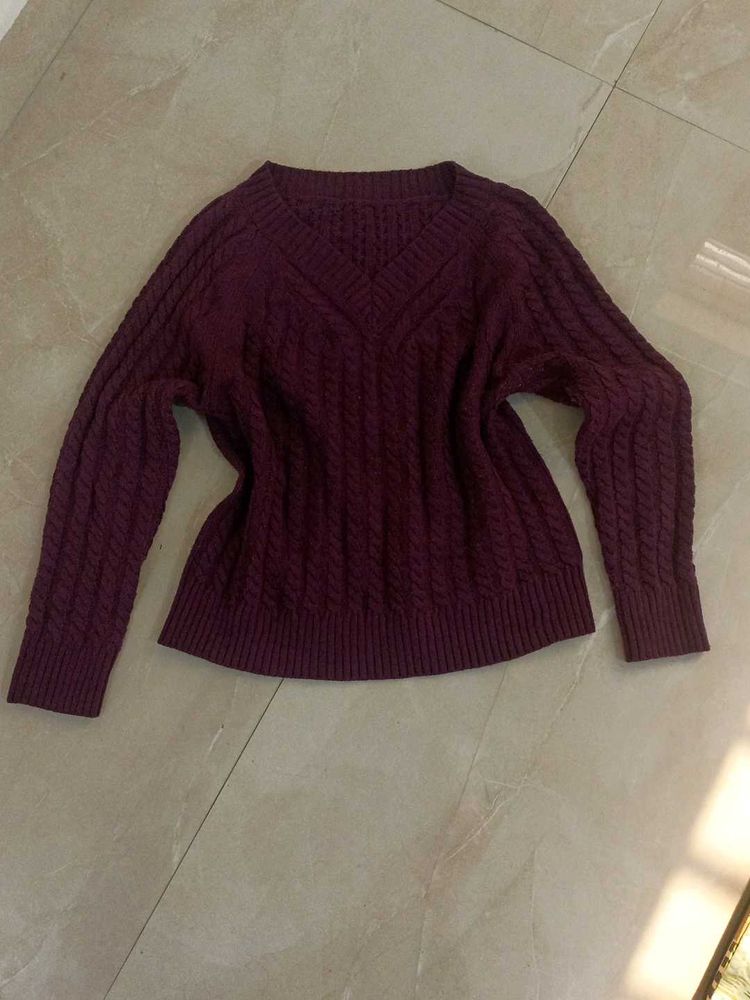 Burgundy Knit Sweater