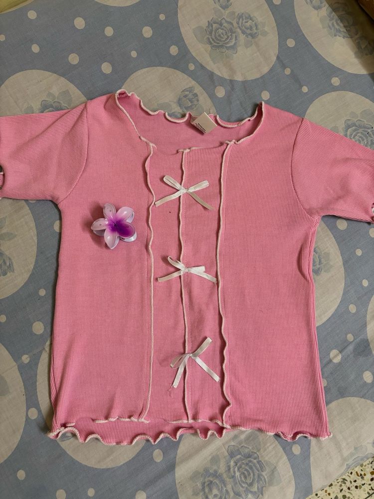 Pink Bow Top