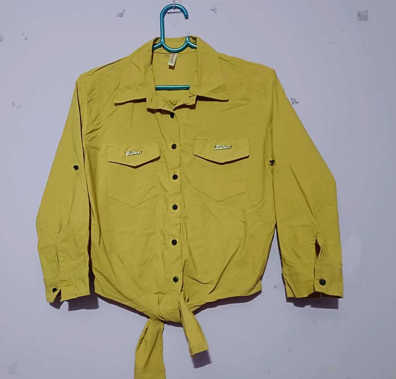 Mustard Tie-Front Shirt