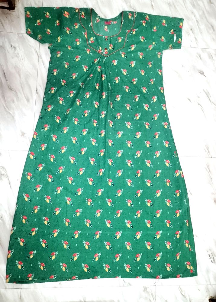 Sea Green Nighty Gown For Women