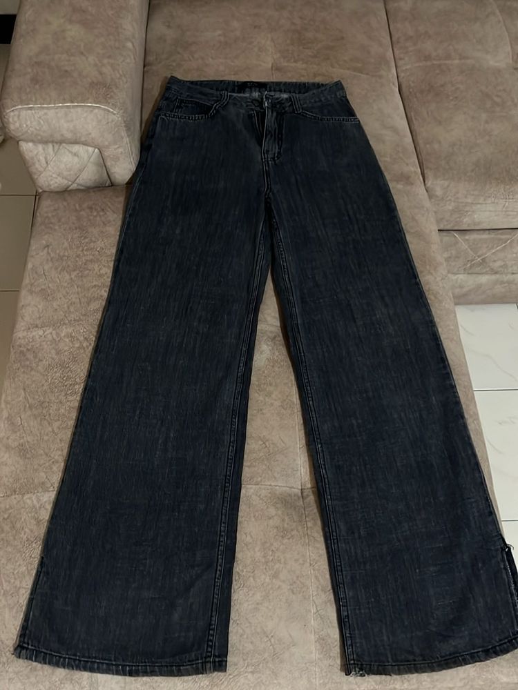 Wide Leg Denim Pants