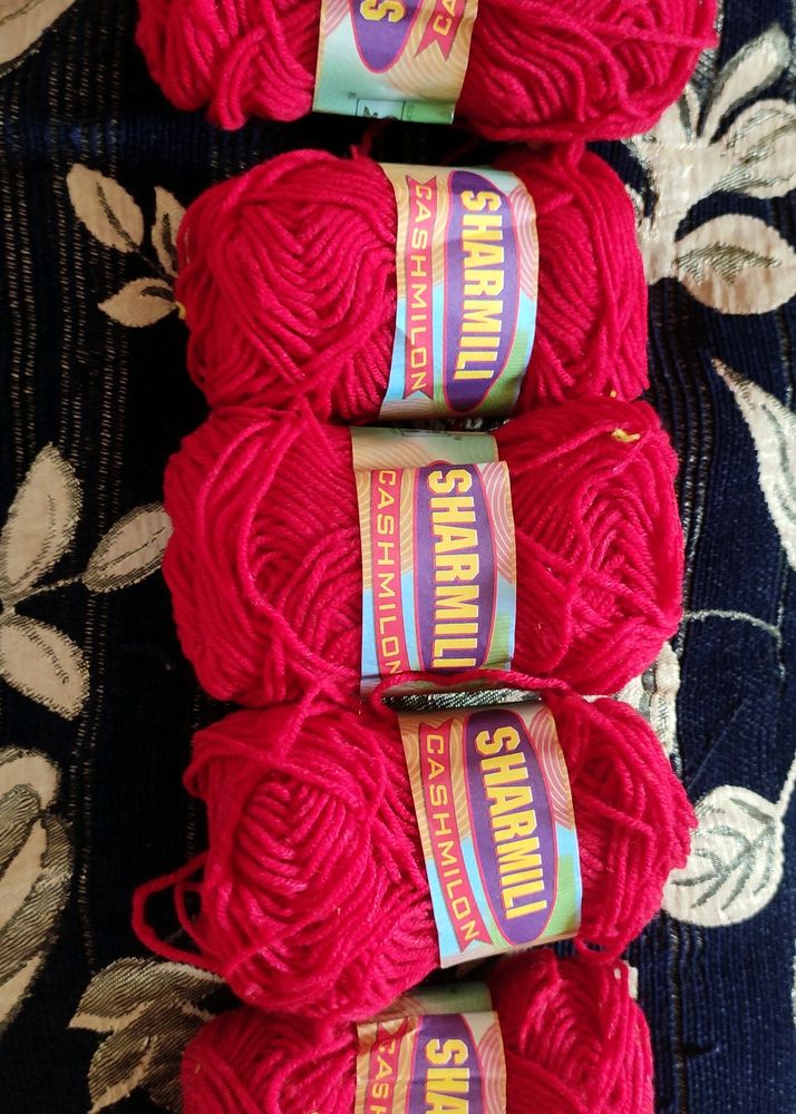 5 Pc Red Woolen Thread