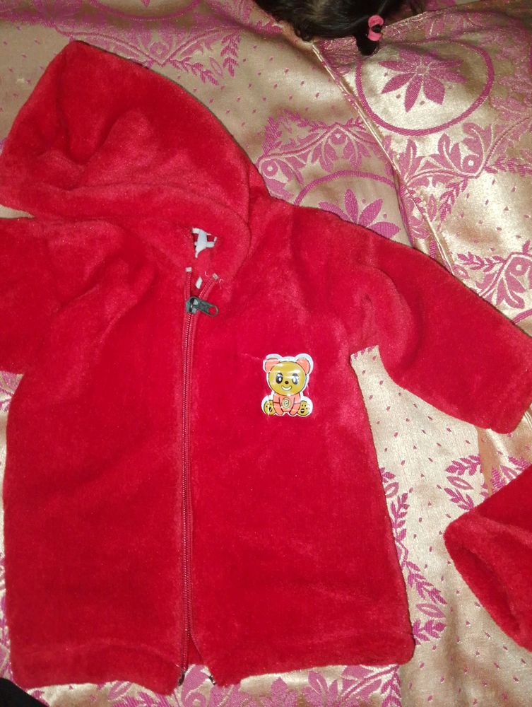 Red Plush Bear Hoodie