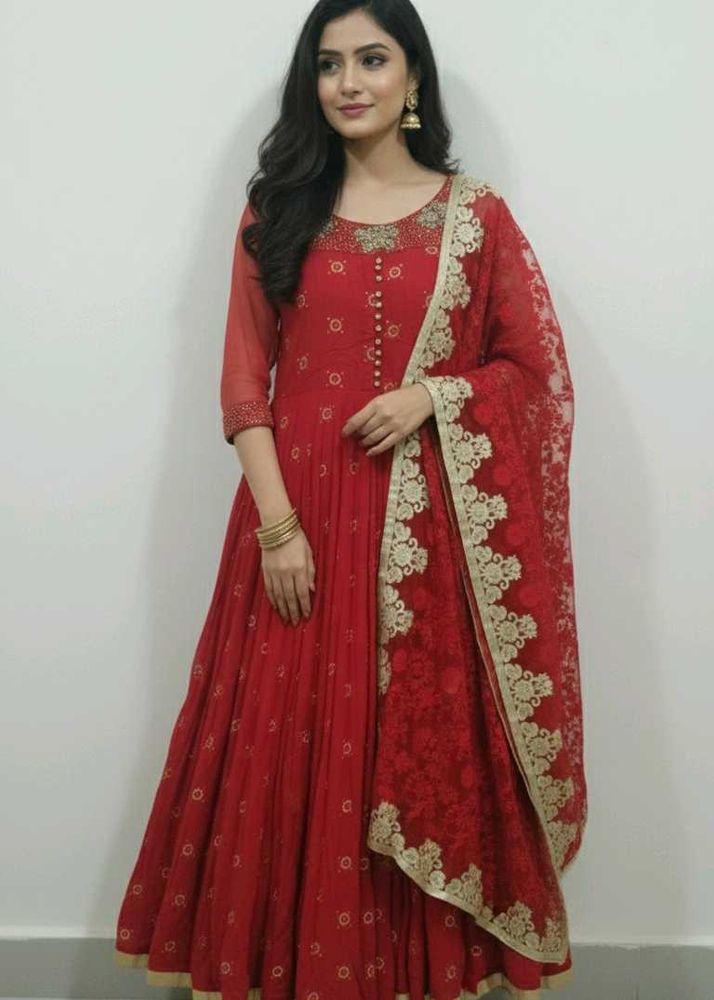 Elegant Red Anarkali Suit