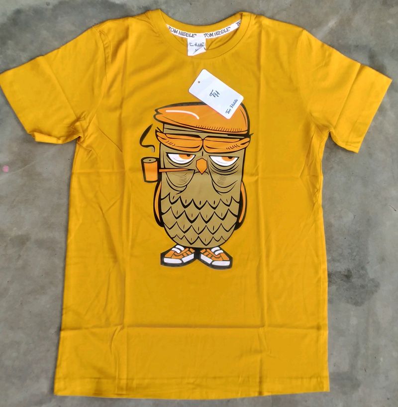 Brand New Graphic Printed Yellow Mens Tshirts