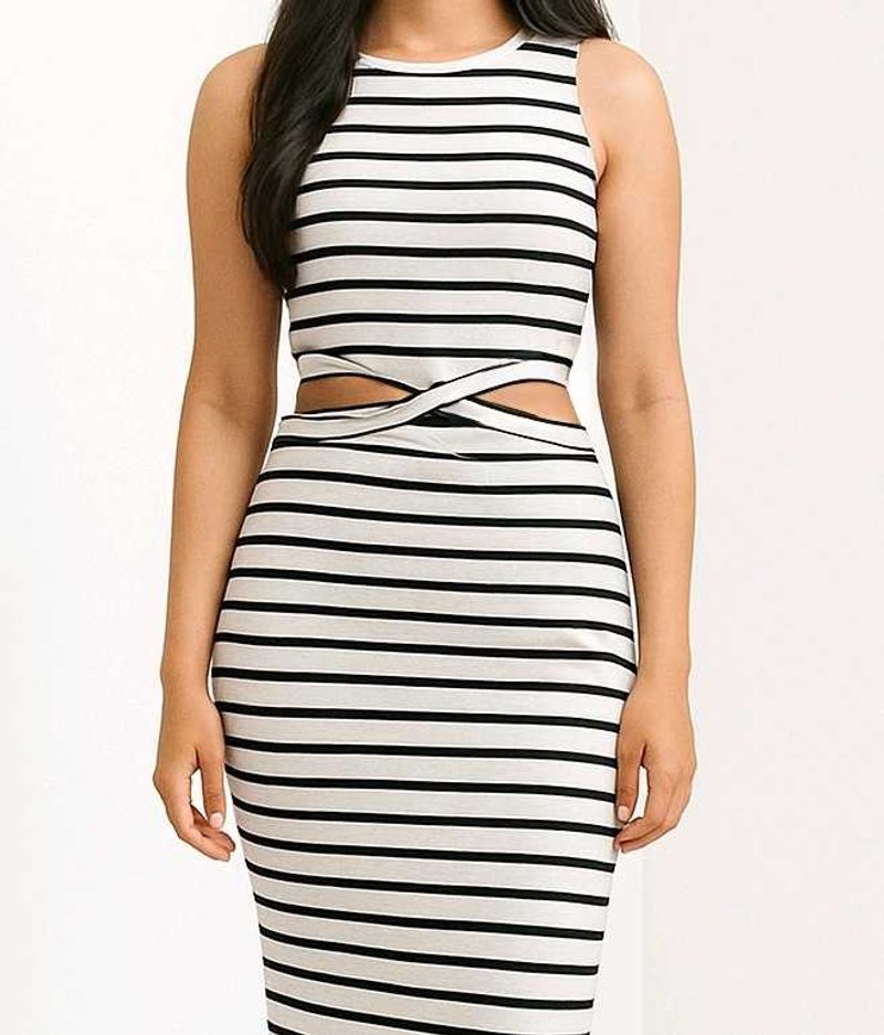 Striped Cutout Crop Top