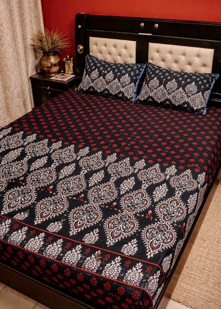 Beautiful Printed Microfiber Double Bed Sheet
