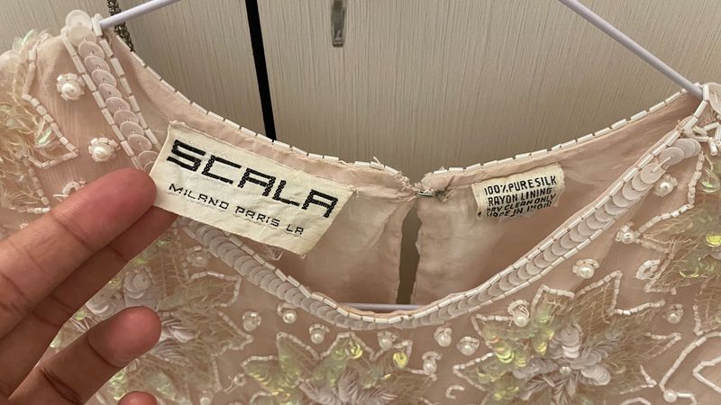 Scala Beaded Pure Silk relaxed fit top