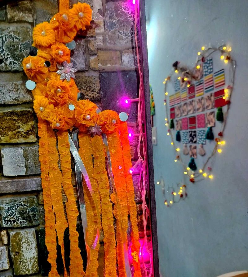 Yellow Moon- Shaped Wall Hanging