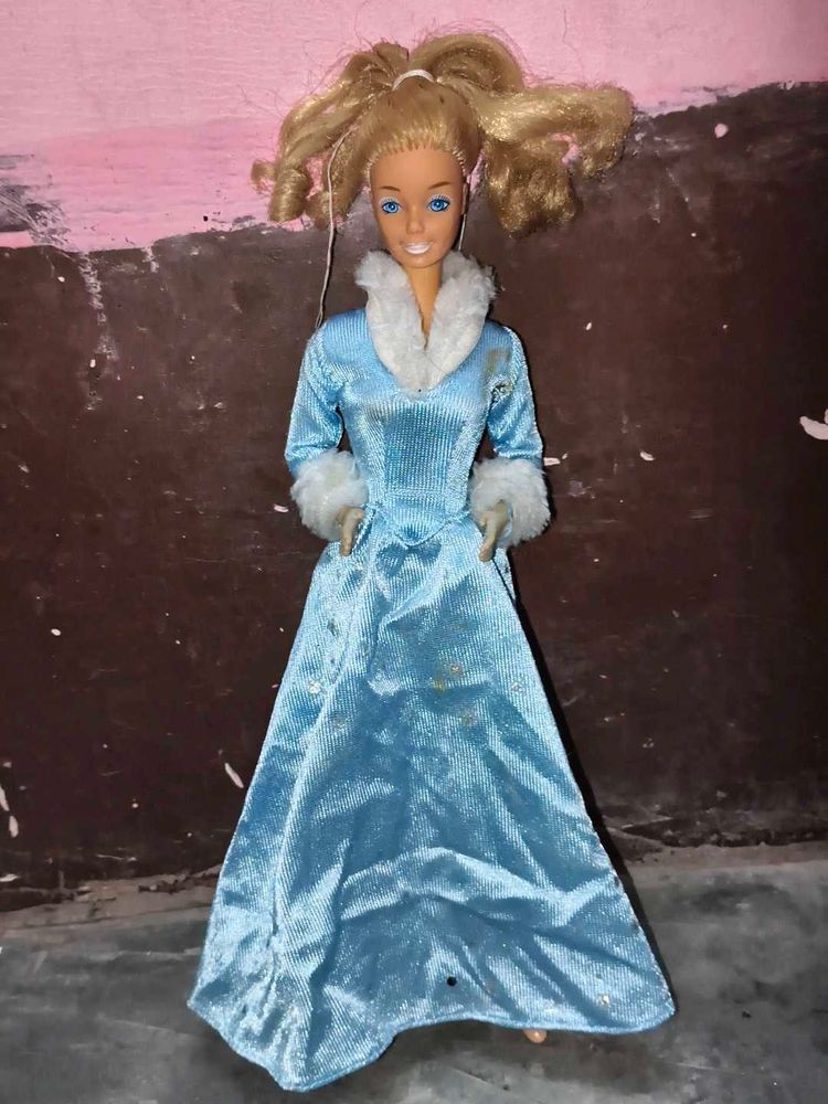 Vintage Barbie Doll in Blue Gown