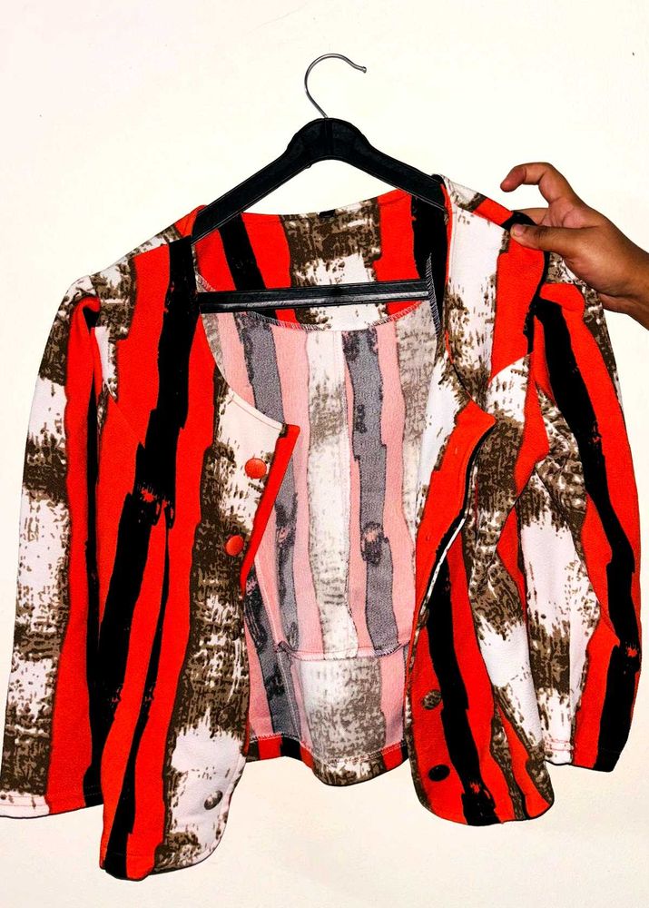 Striped Button-Down blazer