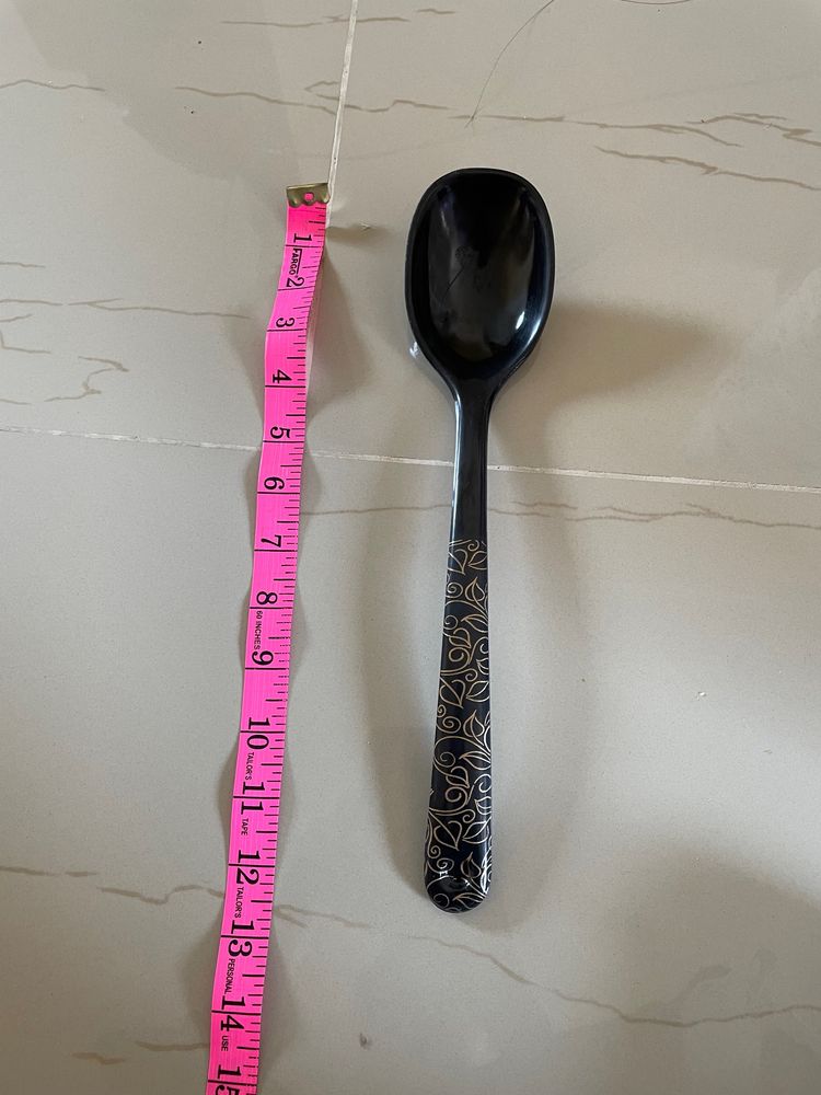 Black Long Spoon For Serving Vegetable