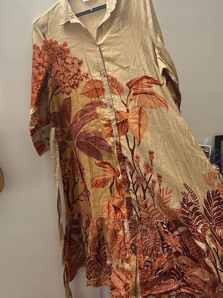 Floral Print Shirt Dress