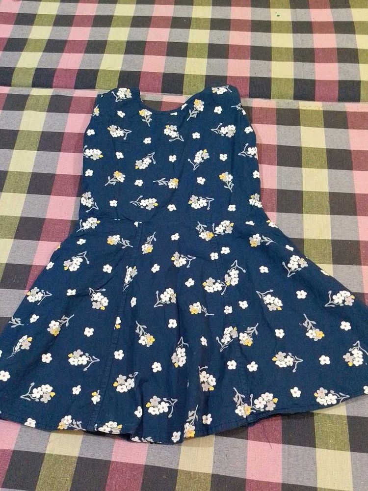 Navy Blue Frock With Cute Hairband Freebie