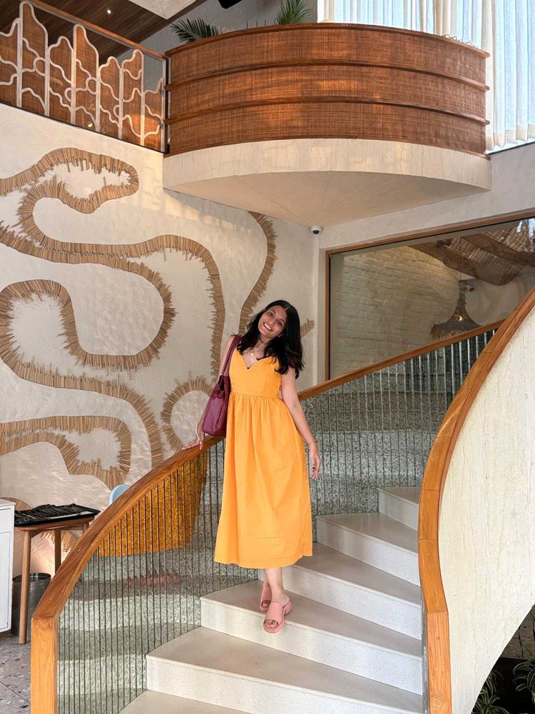 Yellow V-Neck Midi Dress