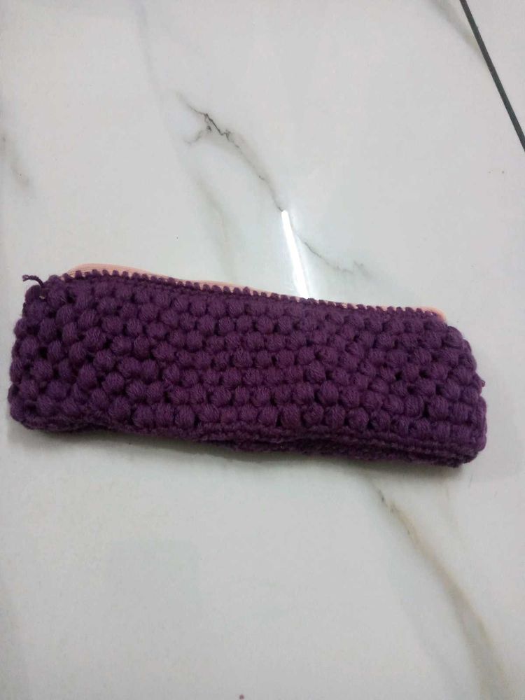 Crochet Purple Pouch