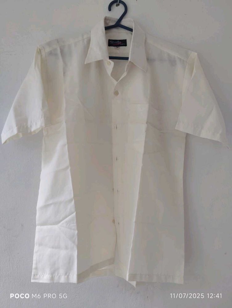 Vintage Cream Short-Sleeve Button-Down