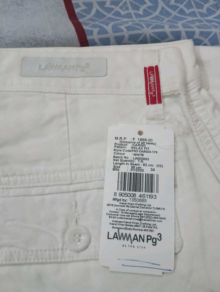 LawmanPg3 White Cargo Pants
