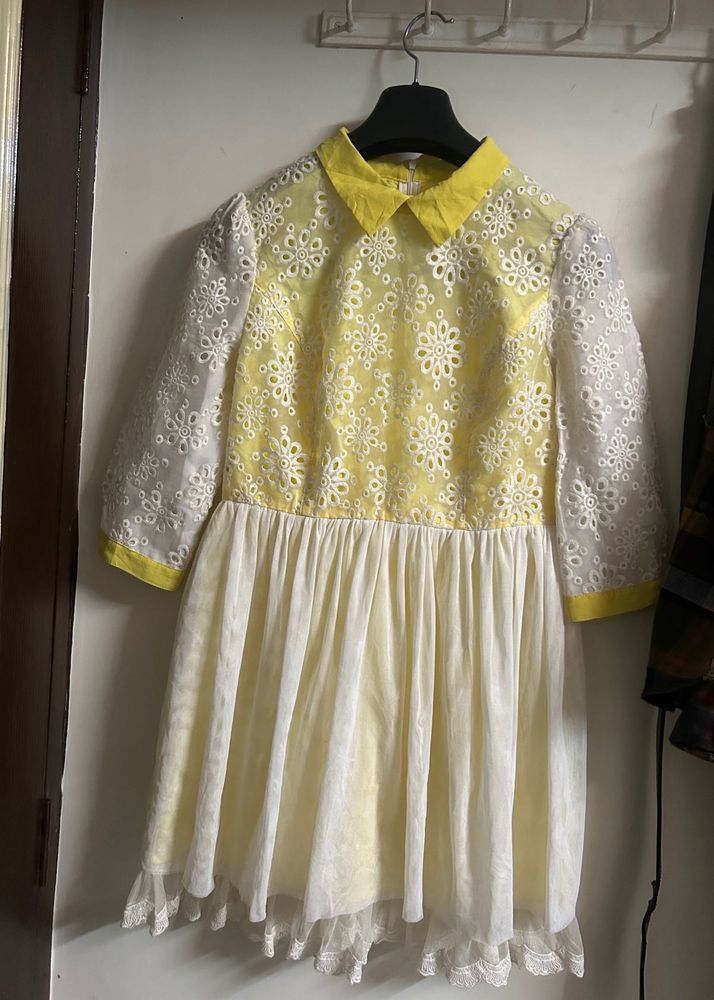 Yellow Lace Detail Dress