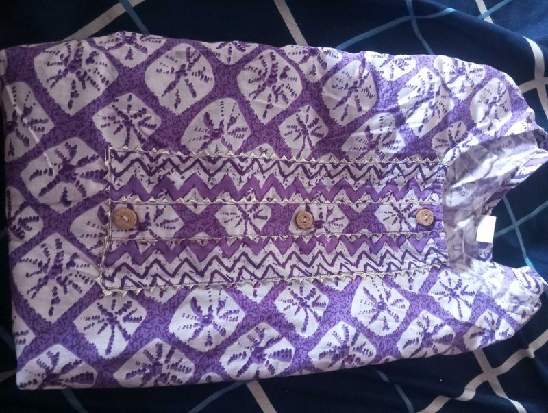 Purple Printed Kurta