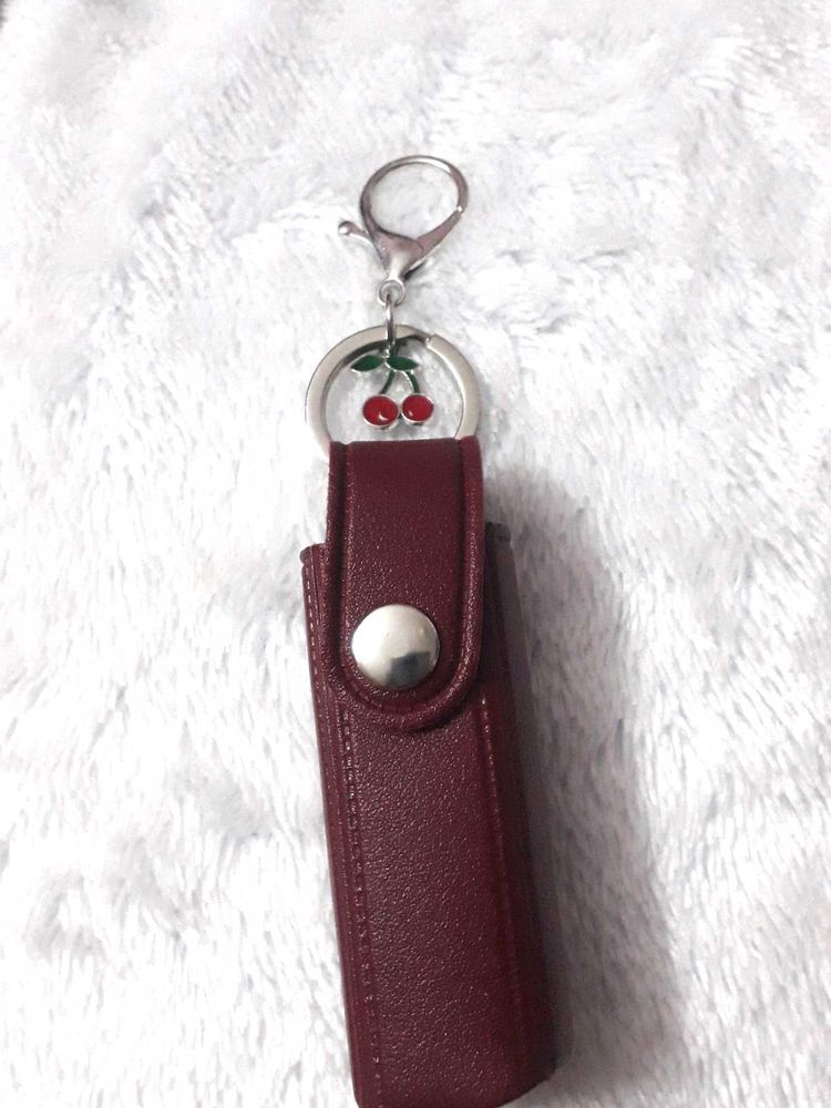 Tira Women Lipstick Holder Keychain with Cherry