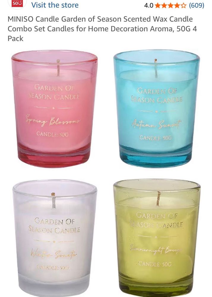 Miniso Scented Candle Set of 4