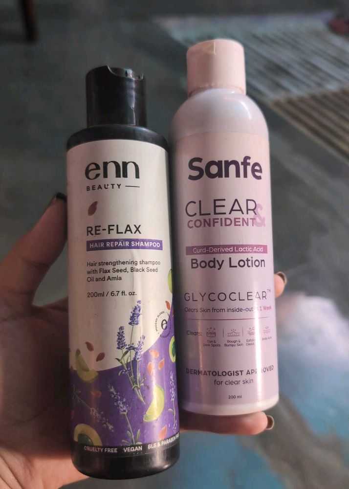 Sanfe Body Lotion And Enn Beauty Shampoo Combo