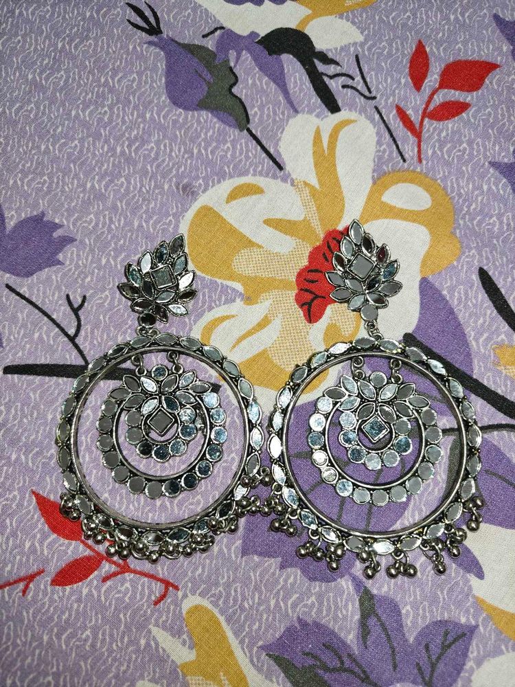 Oxidised Mirror Earrings