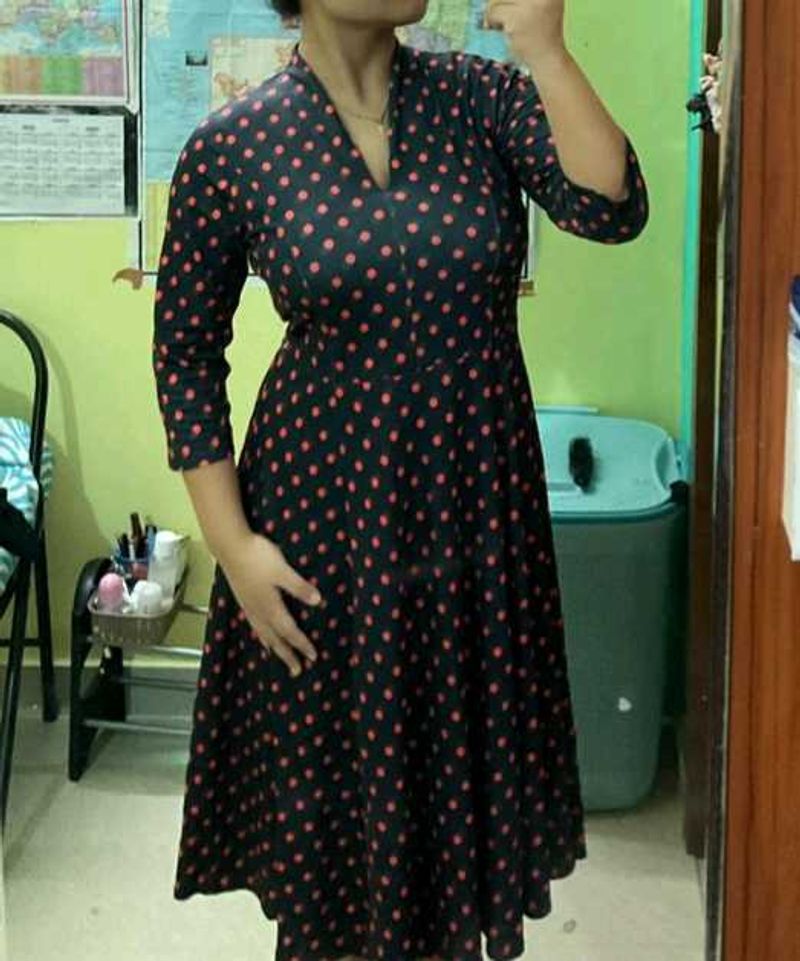 Polka Dot Fit &amp; Flare Dress
