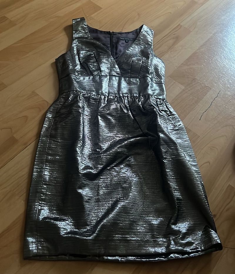 French Connection Metallic Back Now Detail Dress