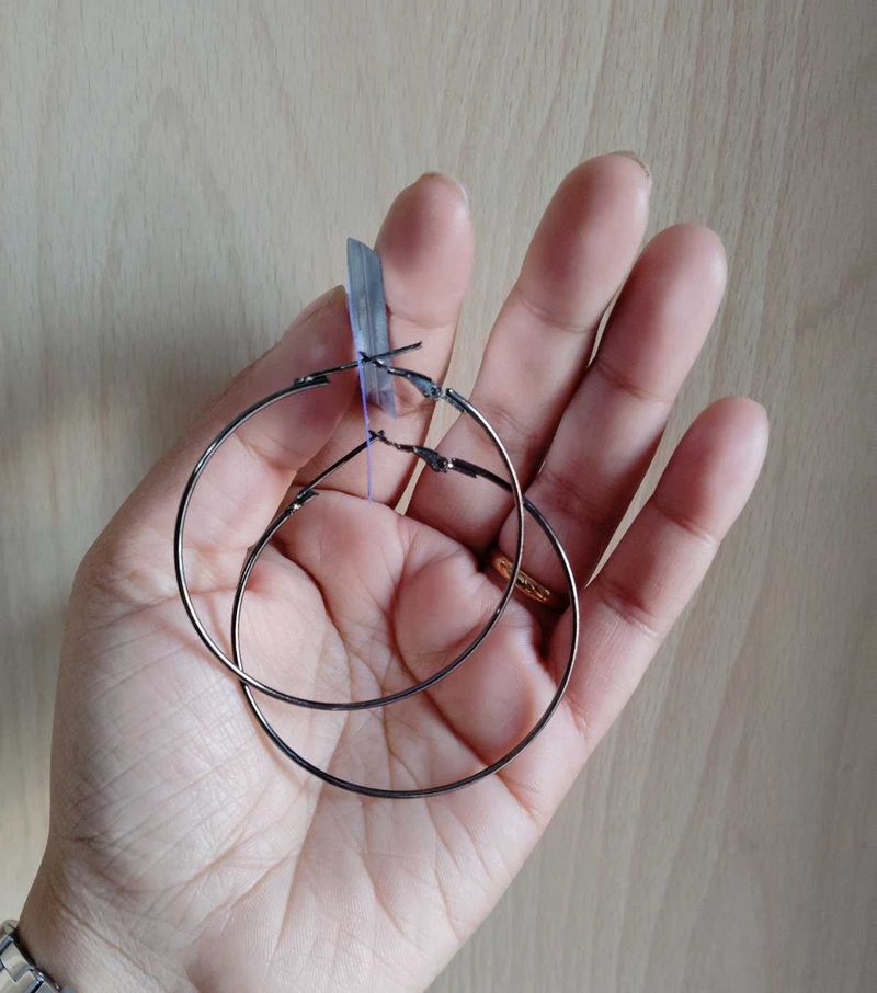 Silver Hoop Earrings+ GET ONE FREE ✅✅