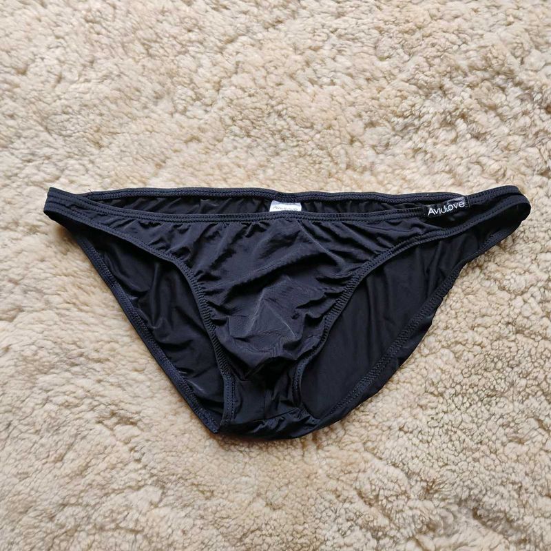 Black Silky Large Pouch Shorts