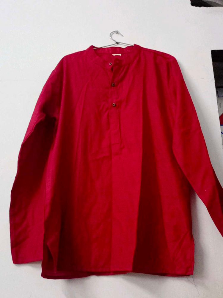 Red Cotton Kurta