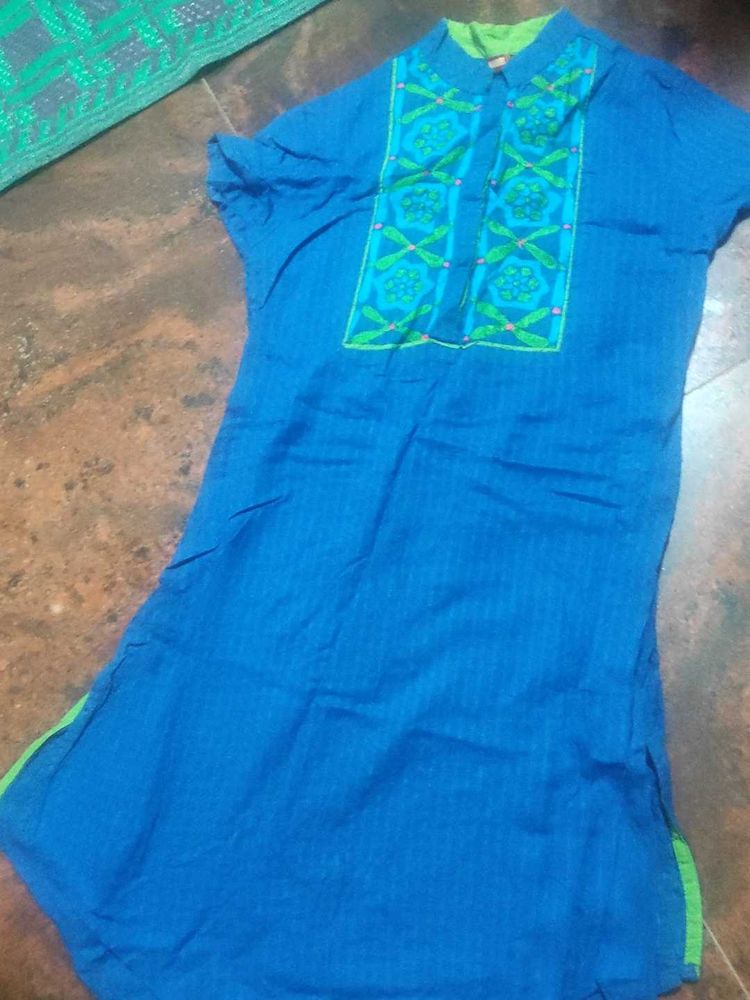 Blue Embroidered Kurta