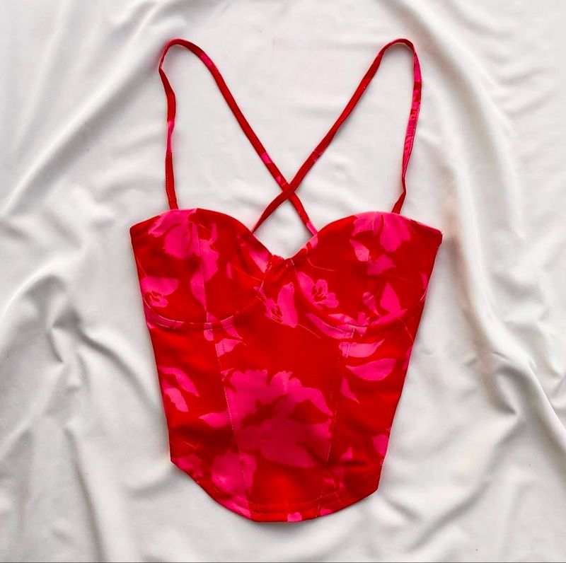 SALE!!! PINK FLORAL CORSET TOP FOR SALE