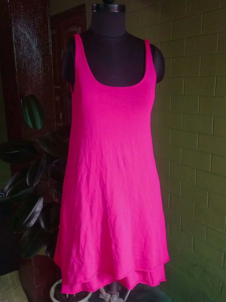 ZARA Hot Pink Layered Mini Dress