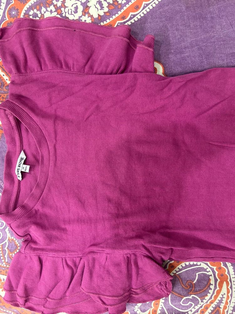 Cute Pink Ruffle Top