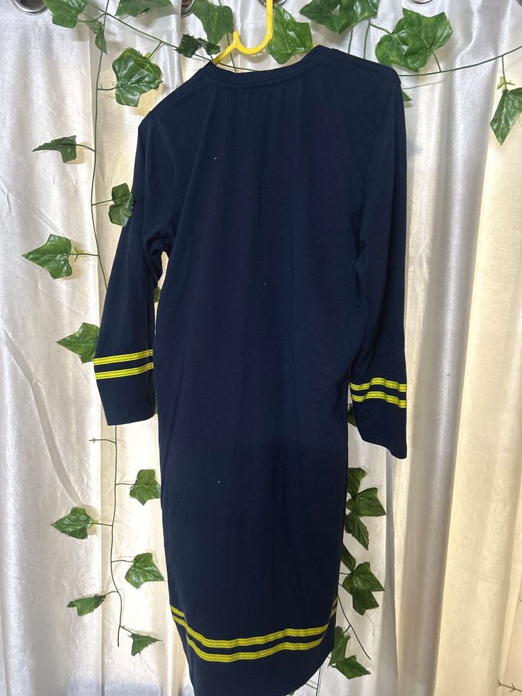 Navy &amp; Yellow Stripe Dress