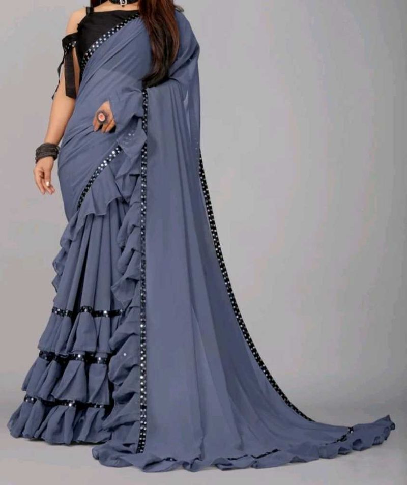 Ruffled Edge Saree