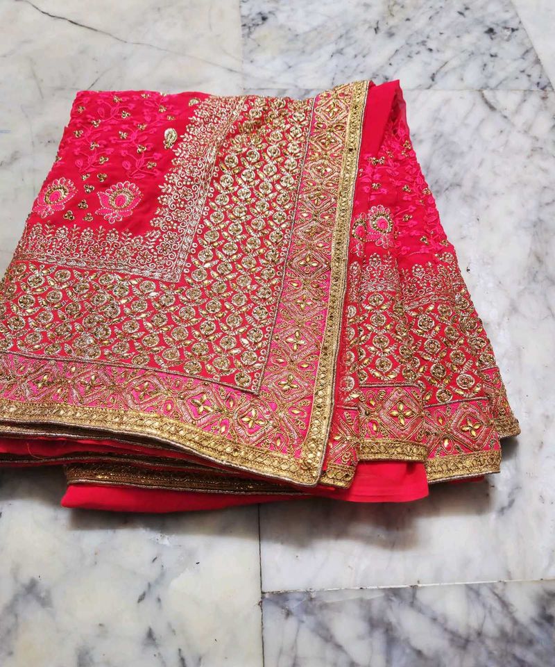 Red embroidery bridal saree 👰‍♀️😍✨ #BridalSaree