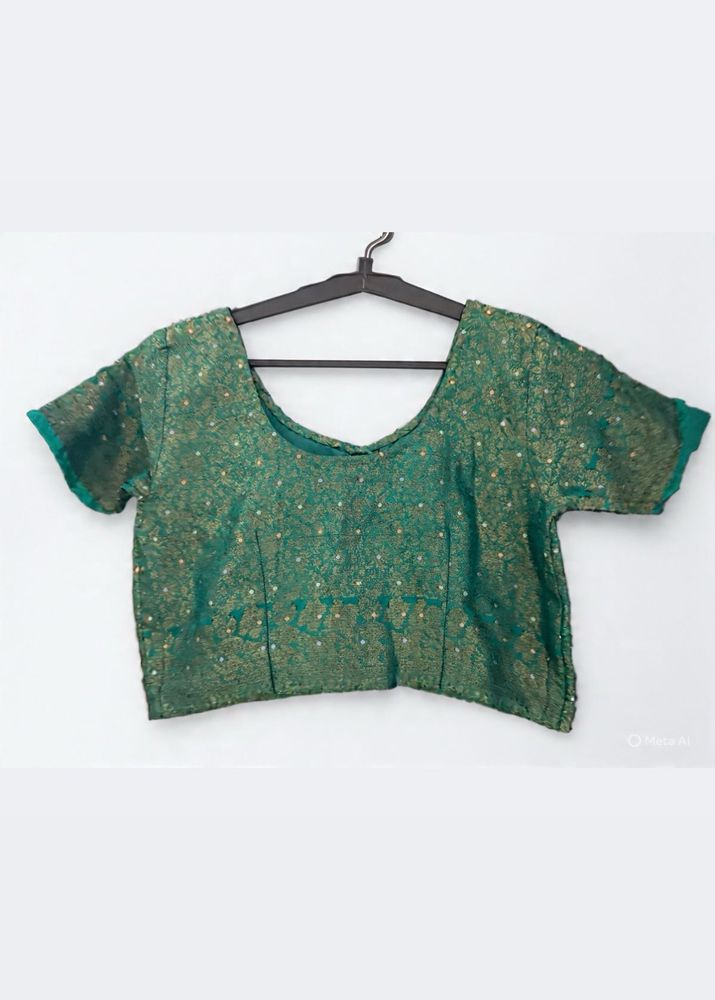 Vintage Green Embellished Blouse