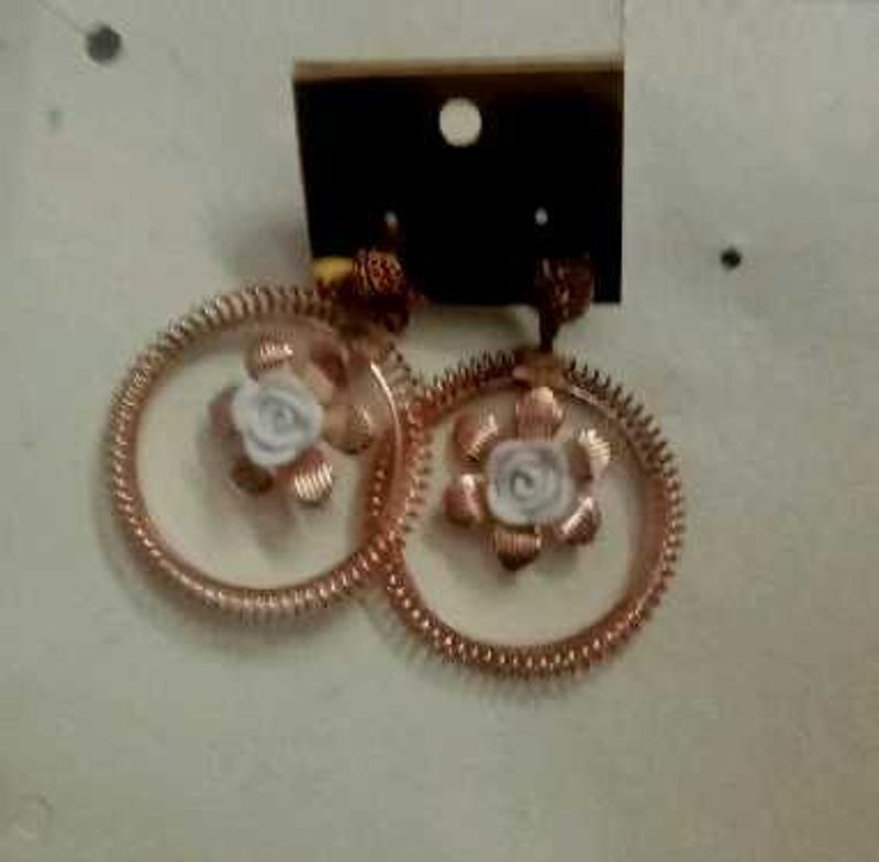 Floral Hoop Earrings