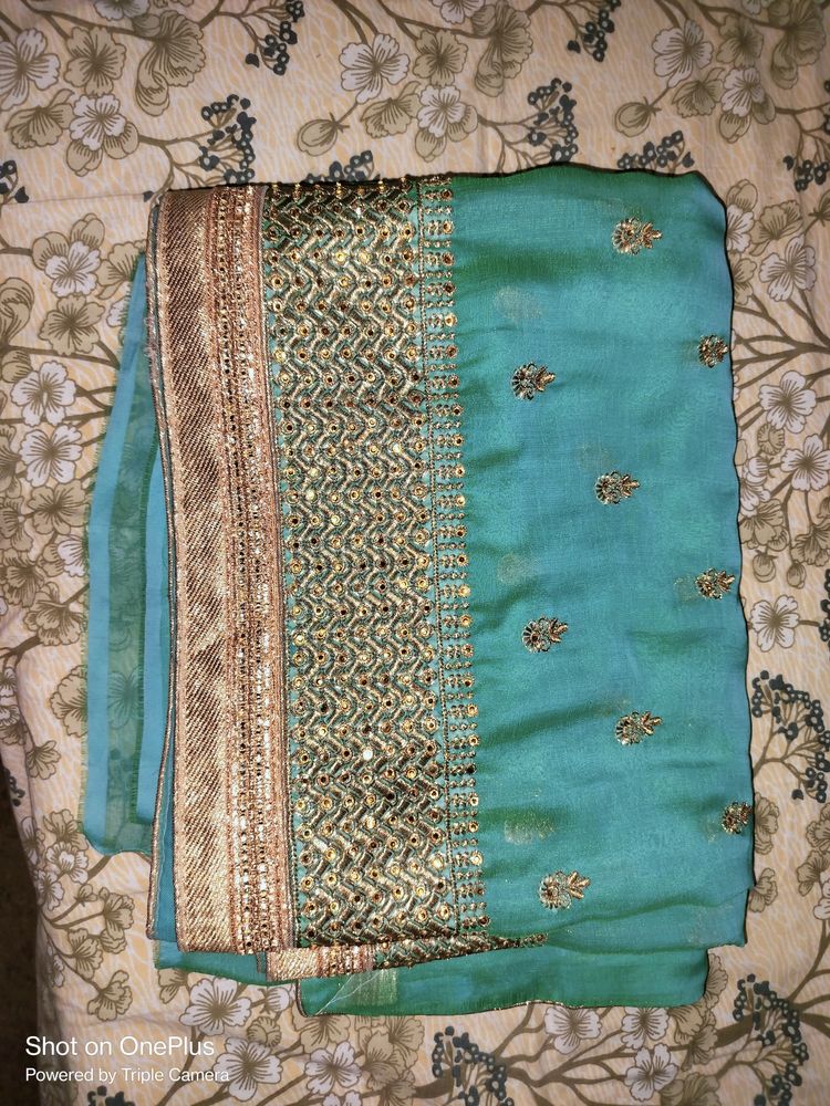 Light Blue 🔵 Saree Party Wear