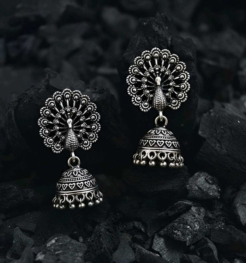 Peacock Jhumka Earrings