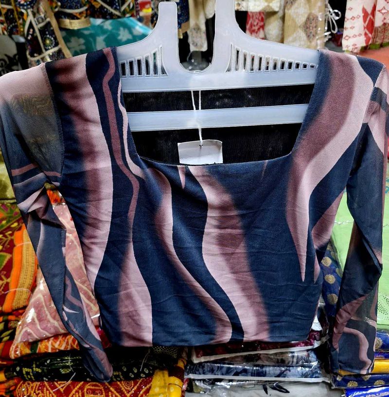 Patterned Long Sleeve Top