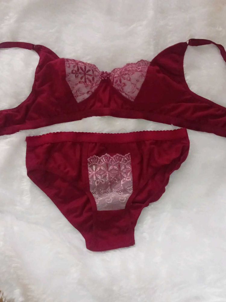 Burgundy Lace Lingerie Set